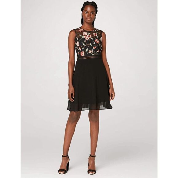 🌹Rose Embroidered Elegant Romantic Cocktail Classy Floral Dress XXL NWT - Picture 2 of 16